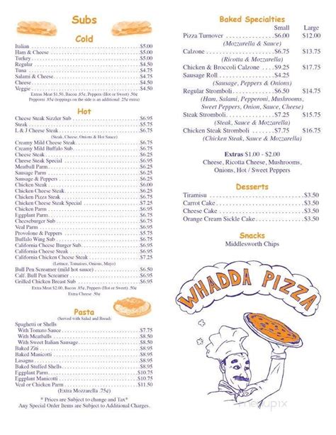 whadda pizza menu|whadda pizza danville ky.